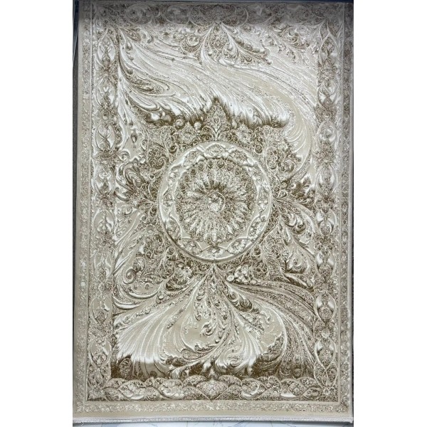 New Bohemian Turkish Kashan 3D Carpet 8556A cream Size 200*300