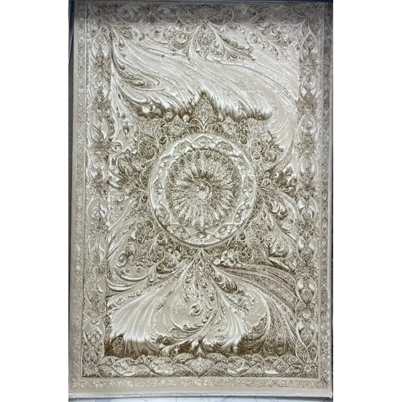New Bohemian Turkish Kashan 3D Carpet 8556A cream Size 200*300
