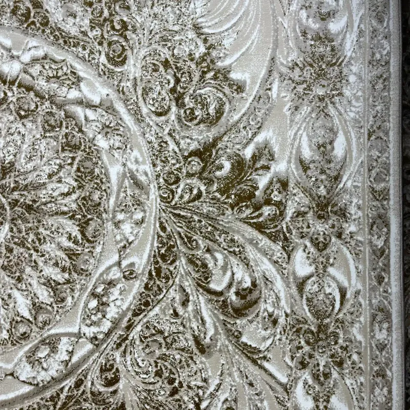 New Bohemian Turkish Kashan 3D Carpet 8556A cream Size 200*300
