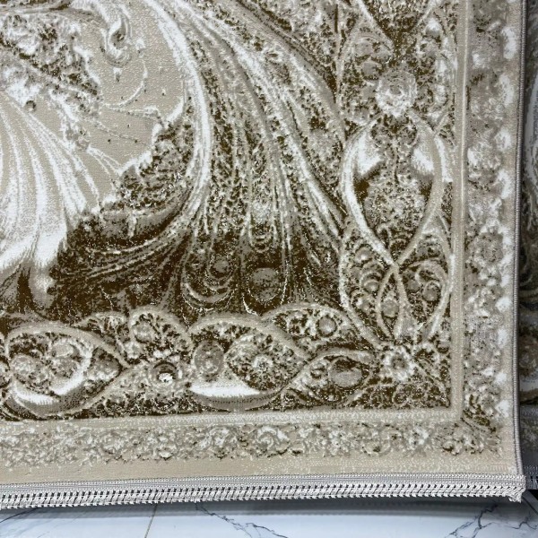 New Bohemian Turkish Kashan 3D Carpet 8556A cream Size 200*300