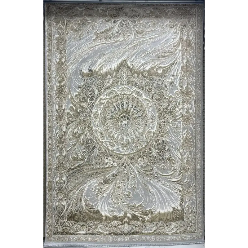 New Bohemian Turkish Kashan 3D Carpet 8556A gray Size 100*300