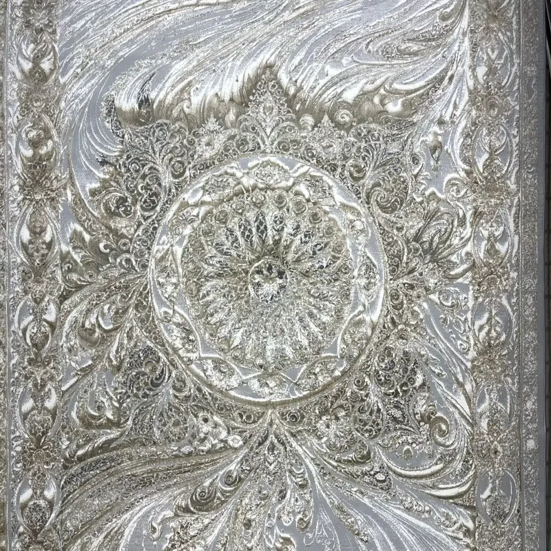 New Bohemian Turkish Kashan 3D Carpet 8556A gray Size 100*300