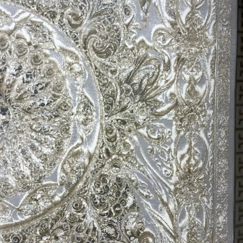 New Bohemian Turkish Kashan 3D Carpet 8556A gray Size 100*300
