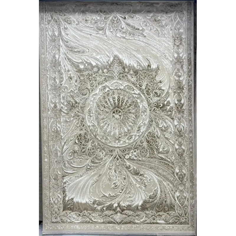New Bohemian Turkish Kashan 3D Carpet 8556A vizon Size 300*400