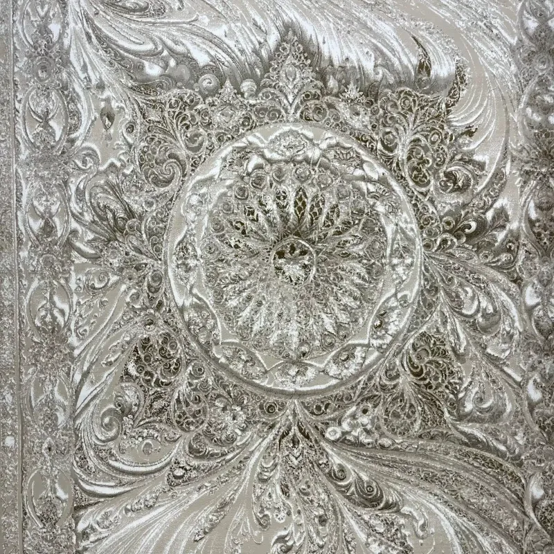 New Bohemian Turkish Kashan 3D Carpet 8556A vizon Size 300*400