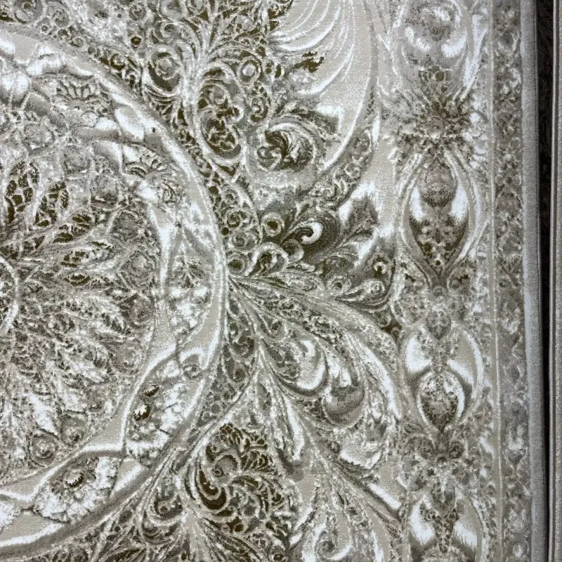 New Bohemian Turkish Kashan 3D Carpet 8556A vizon Size 300*400