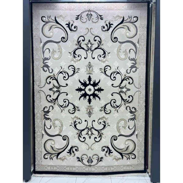سجاد تركي موناكو P1808 ايفوري اسود مقاس 400*600