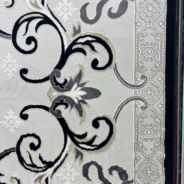 سجاد تركي موناكو P1808 ايفوري اسود مقاس 400*600