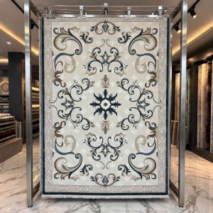 monaco Turkish Rug P1808 IVORYDark sky blue Size 100*300