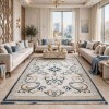monaco Turkish Rug P1808 IVORYDark sky blue Size 100*300
