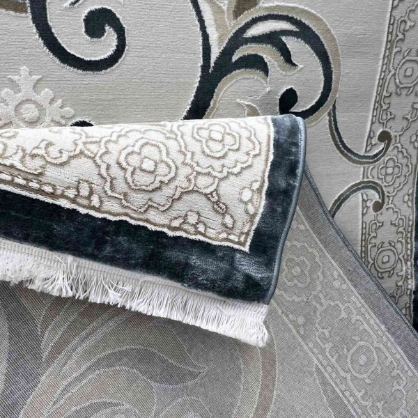 monaco Turkish Rug P1808 IVORYDark sky blue Size 100*300
