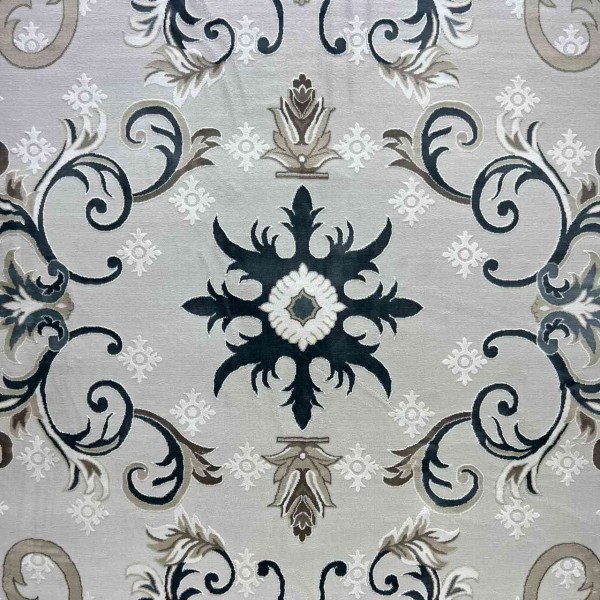 monaco Turkish Rug P1808 IVORYDark sky blue Size 100*300