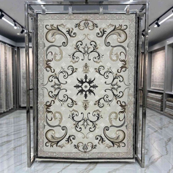سجاد تركي موناكو P1808 ايفوري رصاصي غامق مقاس 400*600