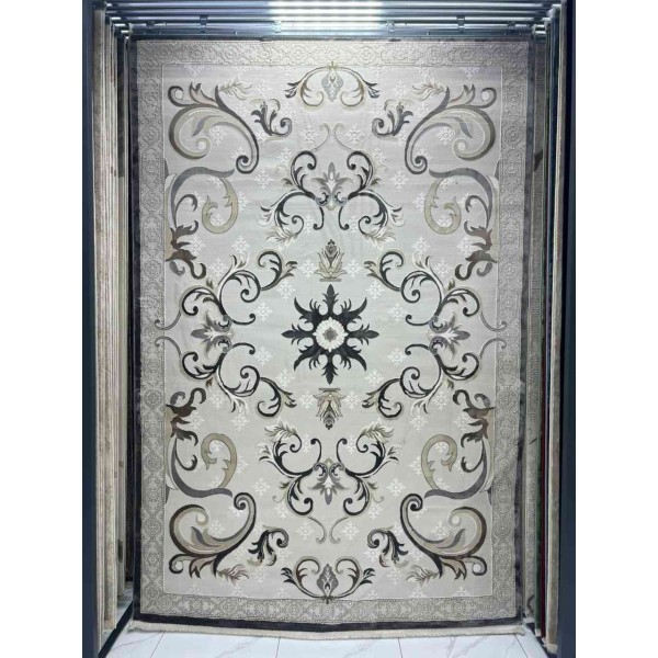 سجاد تركي موناكو P1808 ايفوري رصاصي غامق مقاس 400*600