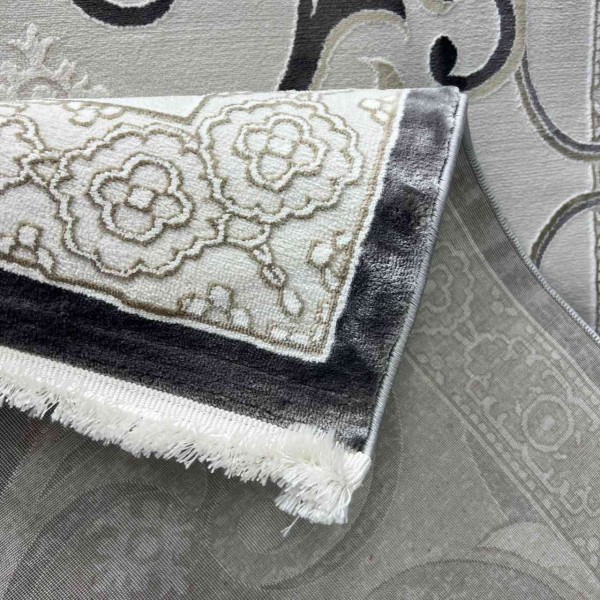 سجاد تركي موناكو P1808 ايفوري رصاصي غامق مقاس 400*600