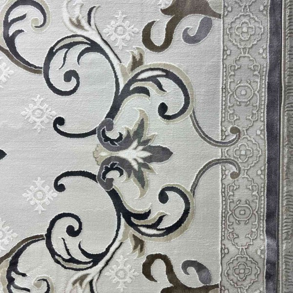 سجاد تركي موناكو P1808 ايفوري رصاصي غامق مقاس 400*600