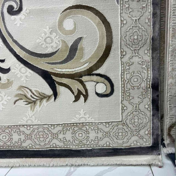 سجاد تركي موناكو P1808 ايفوري رصاصي غامق مقاس 400*600