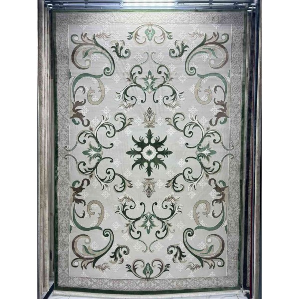 سجاد تركي موناكو P1808 ايفوري اخضر غامق مقاس 100*200