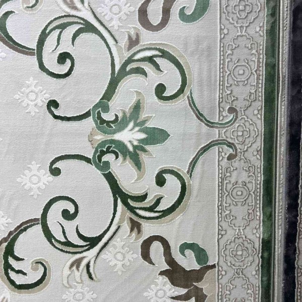 سجاد تركي موناكو P1808 ايفوري اخضر غامق مقاس 100*200