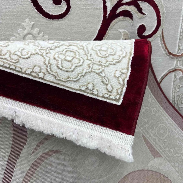 monaco Turkish Rug P1808 IVORY Dark red Size 50*80