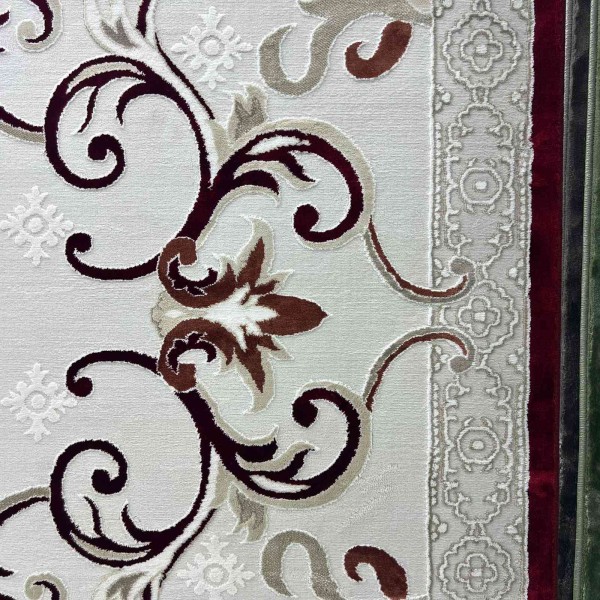 monaco Turkish Rug P1808 IVORY Dark red Size 50*80