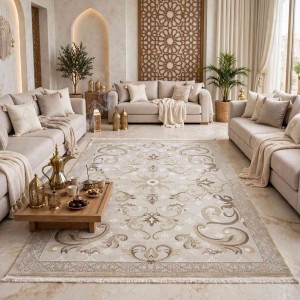 monaco Turkish Rug P1808 IVORY Light beige Size 100*300