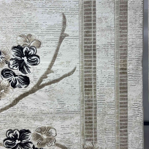 monaco Turkish Rug P1312 IVORY BLACK Size 80*150
