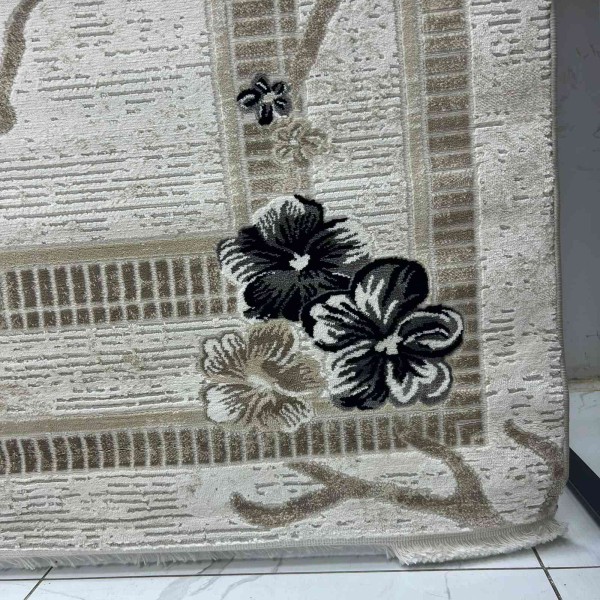 monaco Turkish Rug P1312 IVORY BLACK Size 80*150