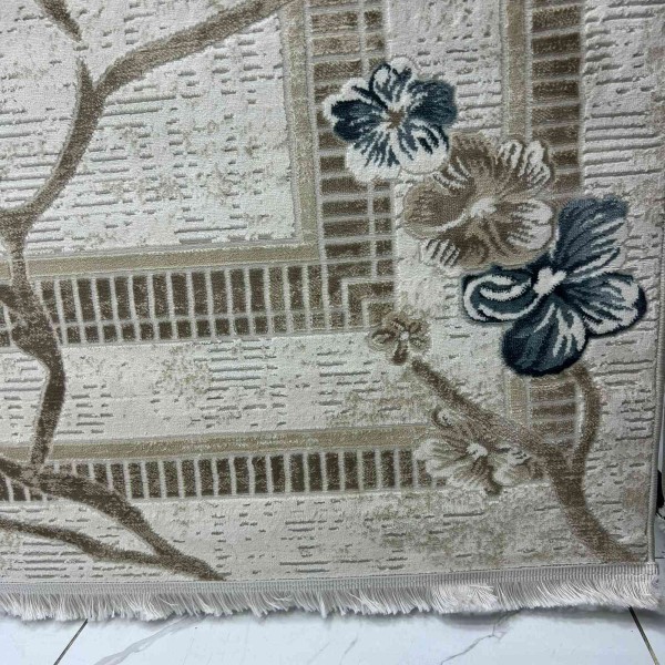 سجاد تركي موناكو P1312 ايفوري سماوي غامق مقاس 400*500