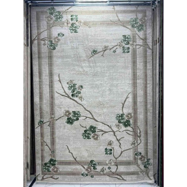 monaco Turkish Rug P1312 IVORY Dark green Size 400*600