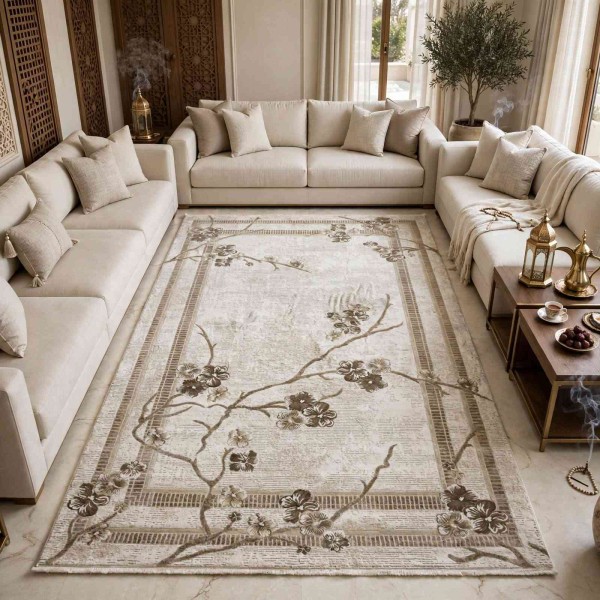 سجاد تركي موناكو P1312 ايفوري بيج فاتح مقاس 80*150