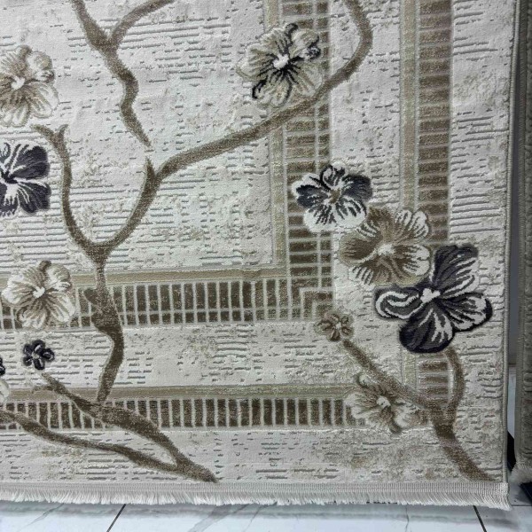 سجاد تركي موناكو P1312 ايفوري رصاصي فاتح مقاس 100*300