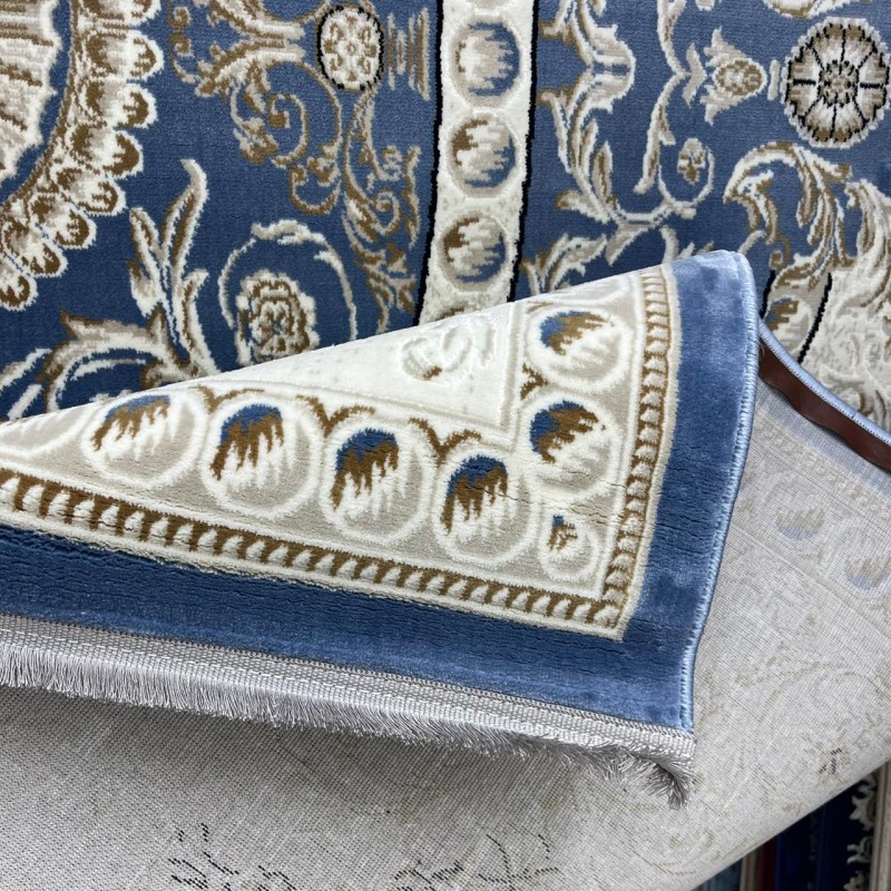 Turkish Tabriz Classic Thick Rug 43450F blue Size 80*150