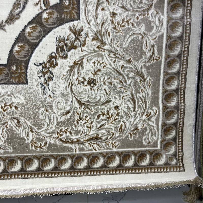 سجاد تركي تبريز كلاسيك سميك 43450F كريم مقاس 500*600