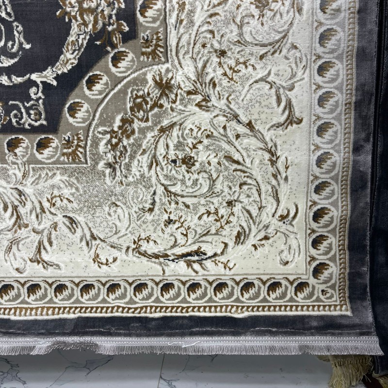 Turkish Tabriz Classic Thick Rug 43450F gray Size 80*150