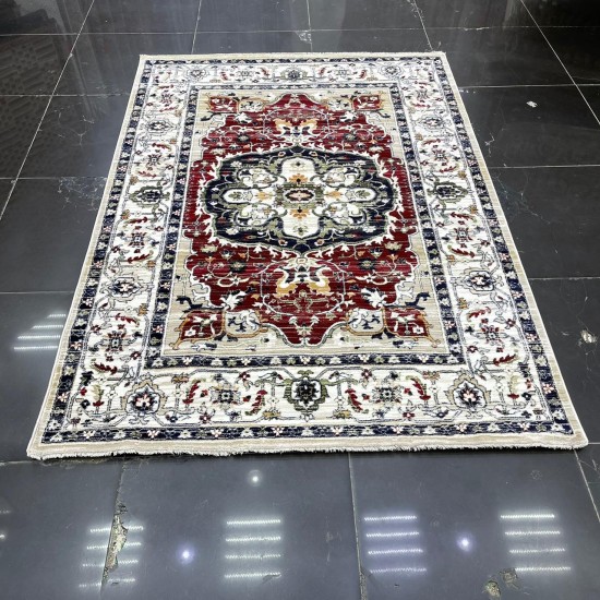 Turkish Bohemian Carpet A1541A Light Beige Burgundy Size 80*200