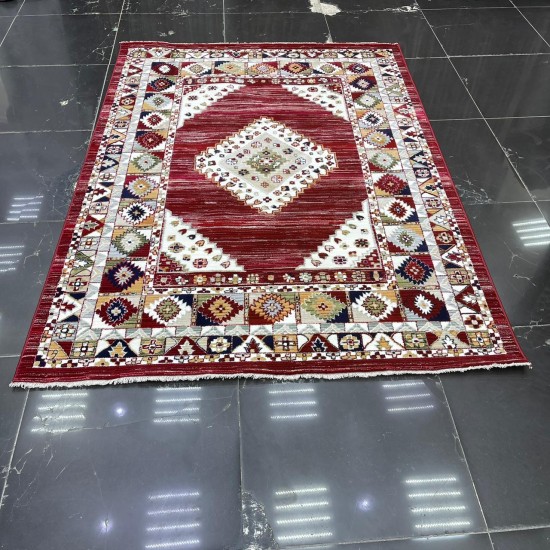 سجاد تركي بوهيمي A1588A عنابي مقاس 120*170