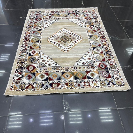 Turkish Bohemian Carpet A1588A Light beige Size 100*200