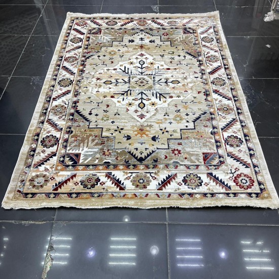 Turkish Bohemian Carpet DG559A Light beige Size 80*200