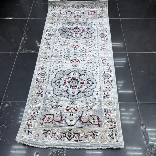 طقم بوهيمي سجاد تركي A1541A رصاصي صاصي مقاس  200*300+100*200+50*80