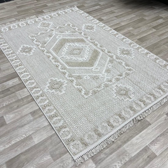 Turkish burlap carpet NF54A cream beige size 100*300