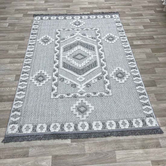 سجاد خيش ركان تركي NF54A كريم رصاص مقاس 250*350