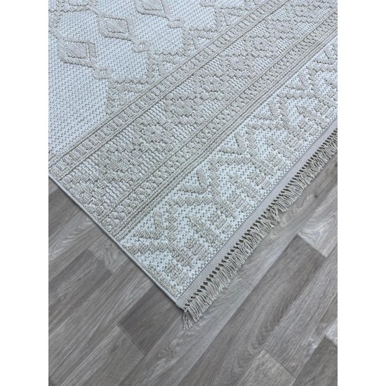 Turkish burlap carpet NF85A cream gray size 80*100