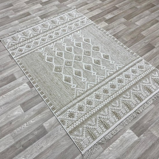 Turkish burlap carpet NF85A cream beige size 120*170