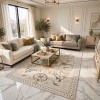 SARAY Turkish Rug Korean OZ723B cream - 200x300 cm Living Room Carpet