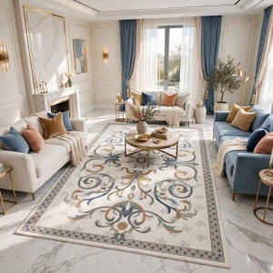 SARAY Turkish Rug Korean OZ723B WHITE MIX - 100x300 cm Hallway