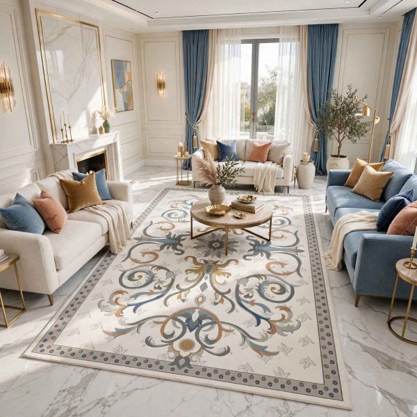 SARAY Turkish Rug Korean OZ723B WHITE MIX - 100x300 cm Hallway