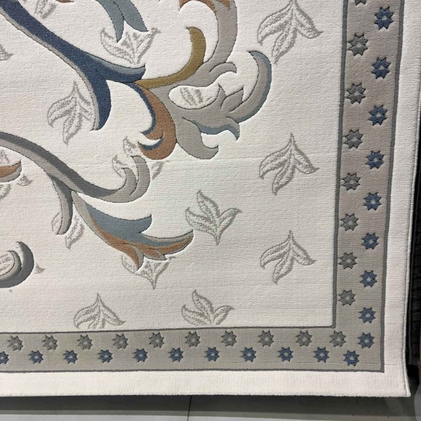 SARAY Turkish Rug Korean OZ723B WHITE MIX - 100x300 cm Hallway