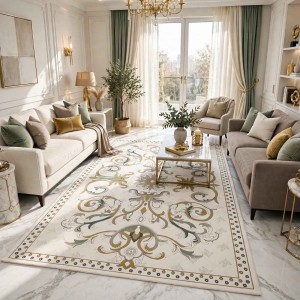 سجاد سراي تركي نقش كوري OZ723B ابيض - مقاس 100*200 سم مشاية ممر
