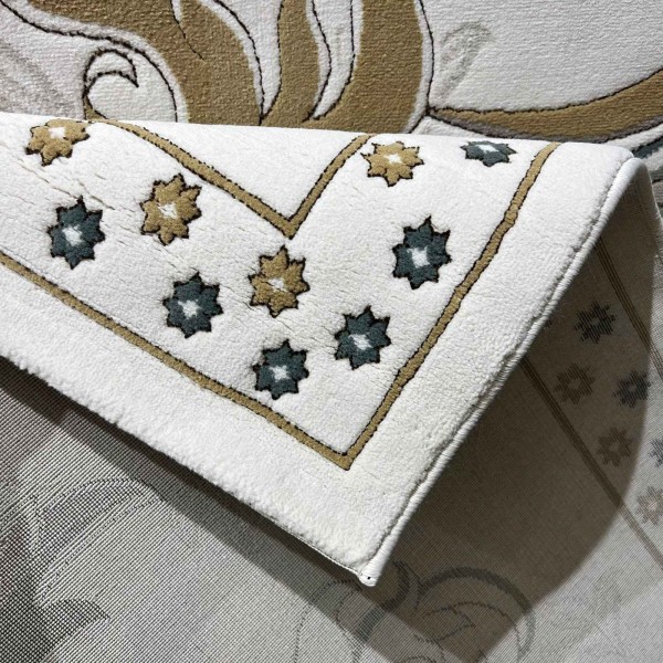 سجاد سراي تركي نقش كوري OZ723B ابيض - مقاس 100*200 سم مشاية ممر